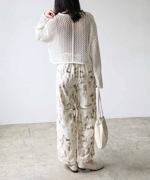 LIAN（リアン）の「水彩柄ストレートパンツ（その他パンツ・レディース・パープル/グリーン・FREE）」の8枚目の写真