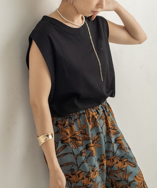 CAPRICIEUX LE'MAGE（カプリシューレマージュ）の「CAPフレンチBOX Tシャツ（Tシャツ/カットソー・レディース・ホワイト/ブラック/グレー/モカ/パープル・FREE）」の3枚目の写真