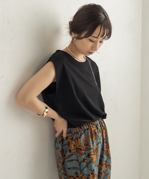 CAPRICIEUX LE'MAGE（カプリシューレマージュ）の「CAPフレンチBOX Tシャツ（Tシャツ/カットソー・レディース・ホワイト/ブラック/グレー/モカ/パープル・FREE）」の7枚目の写真