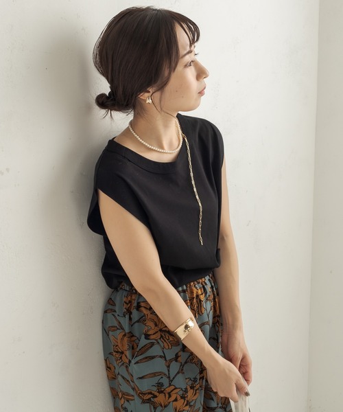 CAPRICIEUX LE'MAGE（カプリシューレマージュ）の「CAPフレンチBOX Tシャツ（Tシャツ/カットソー・レディース・ホワイト/ブラック/グレー/モカ/パープル・FREE）」の13枚目の写真