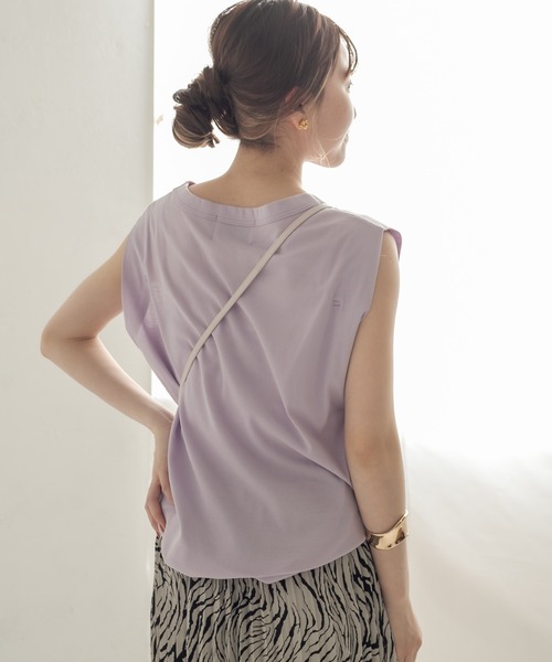 CAPRICIEUX LE'MAGE（カプリシューレマージュ）の「CAPフレンチBOX Tシャツ（Tシャツ/カットソー・レディース・ホワイト/ブラック/グレー/モカ/パープル・FREE）」の8枚目の写真