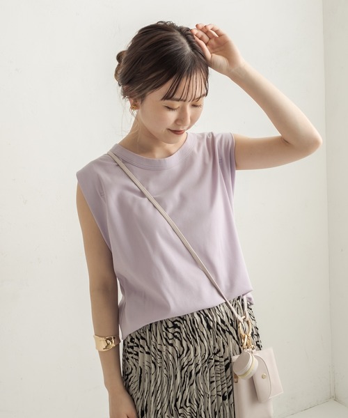 CAPRICIEUX LE'MAGE（カプリシューレマージュ）の「CAPフレンチBOX Tシャツ（Tシャツ/カットソー・レディース・ホワイト/ブラック/グレー/モカ/パープル・FREE）」の20枚目の写真