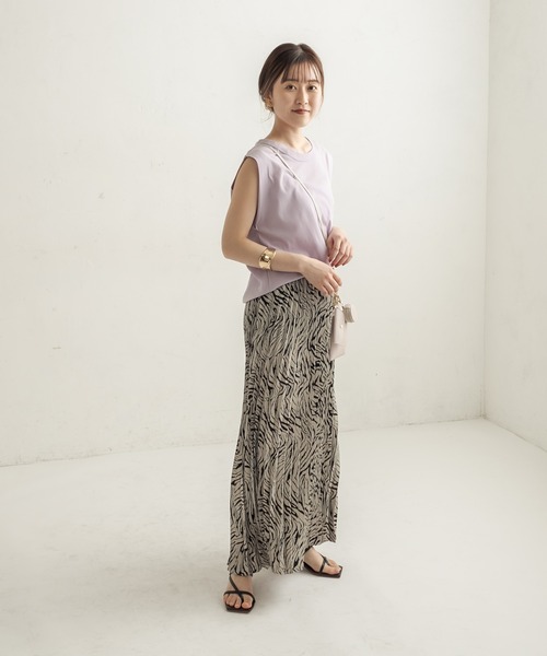 CAPRICIEUX LE'MAGE（カプリシューレマージュ）の「CAPフレンチBOX Tシャツ（Tシャツ/カットソー・レディース・ホワイト/ブラック/グレー/モカ/パープル・FREE）」の14枚目の写真