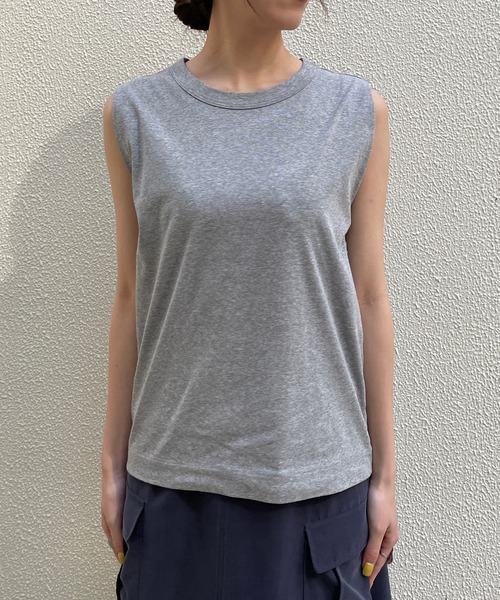 CAPRICIEUX LE'MAGE（カプリシューレマージュ）の「CAPフレンチBOX Tシャツ（Tシャツ/カットソー・レディース・ホワイト/ブラック/グレー/モカ/パープル・FREE）」の6枚目の写真