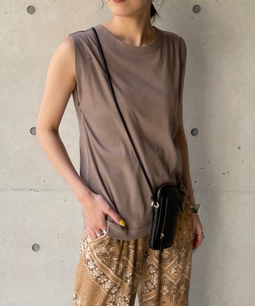 CAPRICIEUX LE'MAGE（カプリシューレマージュ）の「CAPフレンチBOX Tシャツ（Tシャツ/カットソー・レディース・ホワイト/ブラック/グレー/モカ/パープル・FREE）」の9枚目の写真