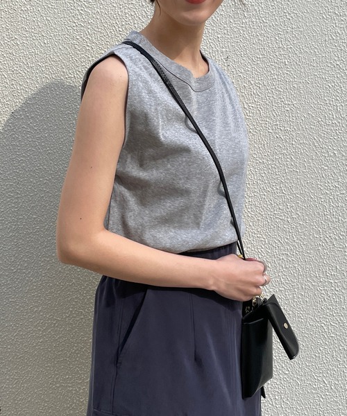 CAPRICIEUX LE'MAGE（カプリシューレマージュ）の「CAPフレンチBOX Tシャツ（Tシャツ/カットソー・レディース・ホワイト/ブラック/グレー/モカ/パープル・FREE）」の10枚目の写真