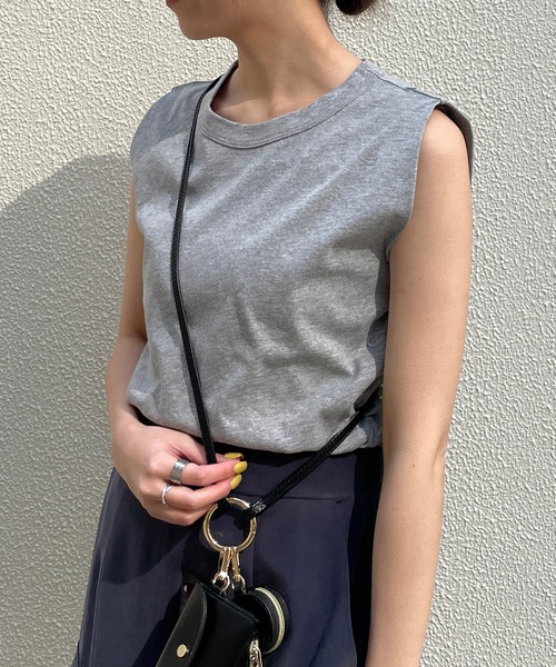 CAPRICIEUX LE'MAGE（カプリシューレマージュ）の「CAPフレンチBOX Tシャツ（Tシャツ/カットソー・レディース・ホワイト/ブラック/グレー/モカ/パープル・FREE）」の22枚目の写真