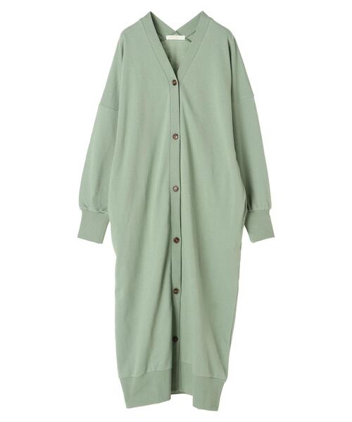 Green　Parks（グリーンパークス）の「カットロングカーデ＊（カーディガン/ボレロ・レディース・ライトグレー/ベージュ/グリーン・FREE）」の7枚目の写真