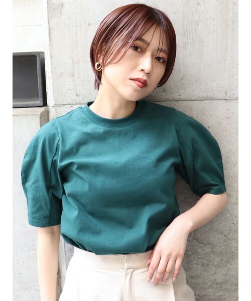 MURUA（ムルーア）の「ボリュームスリーブトップス（Tシャツ/カットソー・レディース・ホワイト/ブラック/ベージュ/グリーン・FREE）」の8枚目の写真