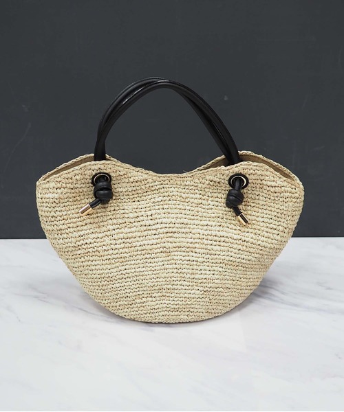 OUVRAGE CLASSE（ウヴラージュクラス）の「【VIOLAd’ORO／ヴィオラドーロ】ラフィネ×牛革カゴバック（ハンドバッグ・レディース・ナチュラル・FREE）」の2枚目の写真