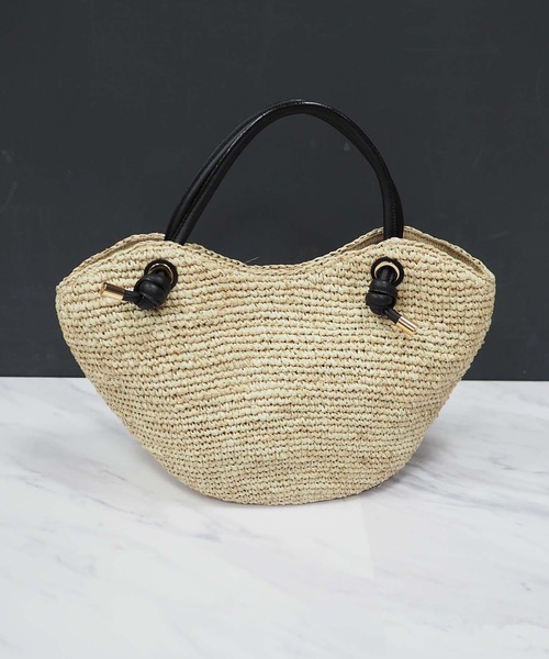 OUVRAGE CLASSE（ウヴラージュクラス）の「【VIOLAd’ORO／ヴィオラドーロ】ラフィネ×牛革カゴバック（ハンドバッグ・レディース・ナチュラル・FREE）」の6枚目の写真