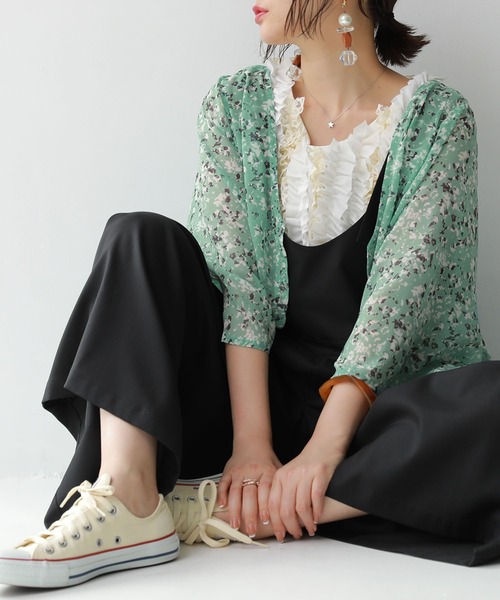 osharewalker（オシャレウォーカー）の「【廃盤】『ボリュームレースフリルタンク』（タンクトップ・レディース・ブラック/オフホワイト/グリーン/ピンク・2/1）」の9枚目の写真