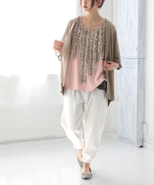 osharewalker（オシャレウォーカー）の「【廃盤】『ボリュームレースフリルタンク』（タンクトップ・レディース・ブラック/オフホワイト/グリーン/ピンク・2/1）」の19枚目の写真