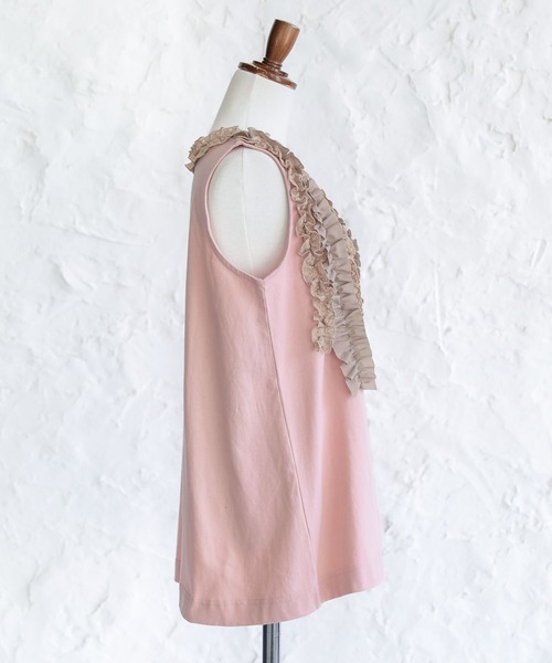 osharewalker（オシャレウォーカー）の「【廃盤】『ボリュームレースフリルタンク』（タンクトップ・レディース・ブラック/オフホワイト/グリーン/ピンク・2/1）」の21枚目の写真