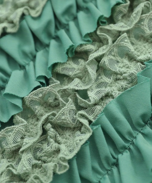 osharewalker（オシャレウォーカー）の「【廃盤】『ボリュームレースフリルタンク』（タンクトップ・レディース・ブラック/オフホワイト/グリーン/ピンク・2/1）」の17枚目の写真