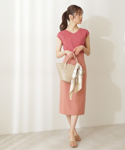 PROPORTION BODY DRESSING（プロポーションボディドレッシング）の「【堀田茜さん着用 美人百花6月号 掲載商品】サイドポケットタイトスカート / 1211220501（スカート・レディース・ピンク系その他2/グリーン系その他/ブルー・MEDIUM/SMALL）」の4枚目の写真