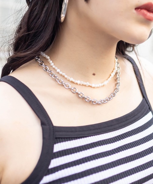 RASVOA（ラスボア）の「シルバーチェーンマンテルネックレス（ネックレス・レディース・シルバー・FREE）」の4枚目の写真