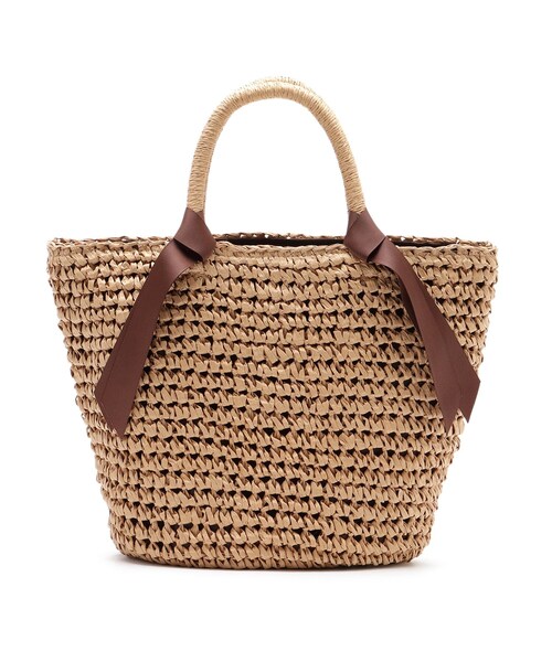 SHOO・LA・RUE（シューラルー）の「◆ペーパーソフトリボンミニトート（トートバッグ・レディース・ベージュ/ネイビー・00）」の2枚目の写真