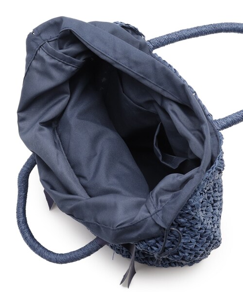 SHOO・LA・RUE（シューラルー）の「◆ペーパーソフトリボンミニトート（トートバッグ・レディース・ベージュ/ネイビー・00）」の6枚目の写真