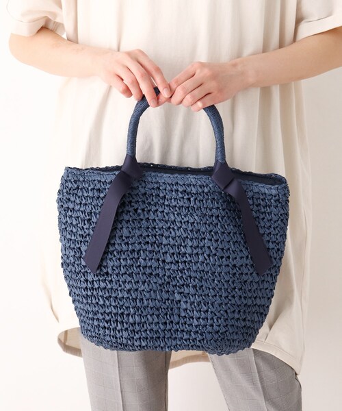 SHOO・LA・RUE（シューラルー）の「◆ペーパーソフトリボンミニトート（トートバッグ・レディース・ベージュ/ネイビー・00）」の3枚目の写真