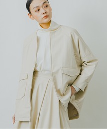 「WHYTO. / ホワイト」フェイクレザールーズシルエットジップジャケット