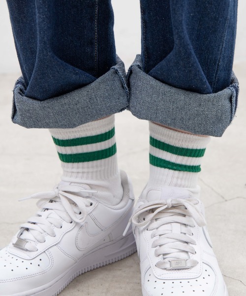 WEGO（ウィゴー）の「WEGO/2ラインソックス（ソックス/靴下・レディース・ホワイト/ブラック/グリーン/ブルー/ワイン/その他1/その他2/その他3・23-25cm）」の3枚目の写真