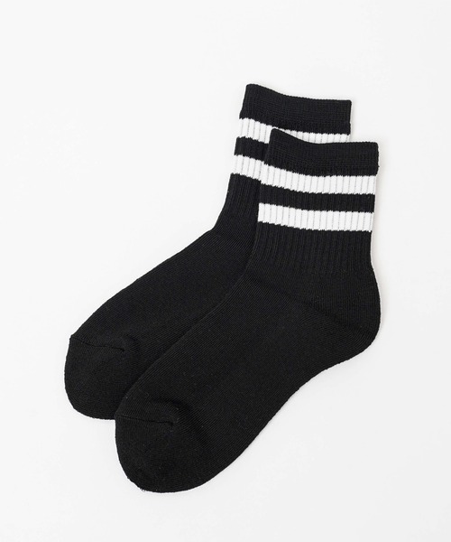 WEGO（ウィゴー）の「WEGO/2ラインソックス（ソックス/靴下・レディース・ホワイト/ブラック/グリーン/ブルー/ワイン/その他1/その他2/その他3・23-25cm）」の2枚目の写真