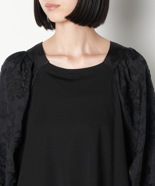 ライチ(ライチ)の「aurea/dr211-013 TOPS(シャツ/ブラウス・レディース・ブラック/グリーン・FREE)」の4枚目の写真