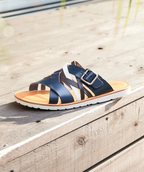 alfredoBANNISTER(アルフレッドバニスター)の「【定番】マルチクロス レザーサンダル(サンダル・メンズ・ネイビー/ブラック/ダークブラウン/レッド・41/43/40/42/39)」の3枚目の写真