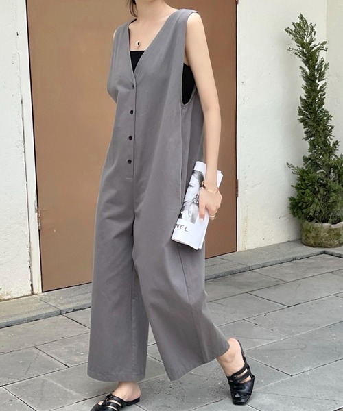 ボヘミアンズ　サロペット セール】ハイウエストコルセットデザインサスペンダー付き