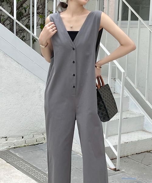 FETICO EMI FUNAYAMA サロペット Vネック オープンバック 1 Aletta vita サロペット オールインワン レイヤード Vネック 両V