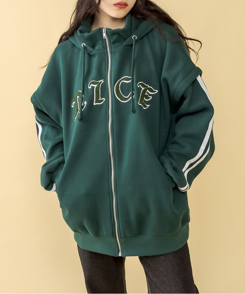 y♡様❤️７点⭐️A581⭐️ RASVOA ♥ レイヤード風 プリントパーカー RASVOA（ラスボア）の「レイヤード風ロゴ刺繍パーカー（パーカー