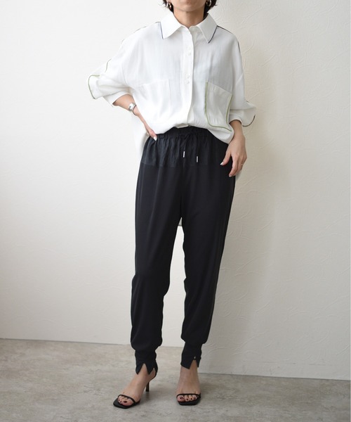 Eimee Law サテン切替　ジョガーパンツ Eimee Law（エイミーロウ）の「サテン切替ジョグパンツ（その他