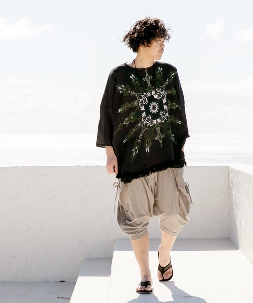 チャイハネ(チャイハネ)の「【チャイハネ】yul トライバル柄フリンジMEN'Sトップス(その他トップス・メンズ・ブラック/ベージュ/ブルー・FREE)」の19枚目の写真