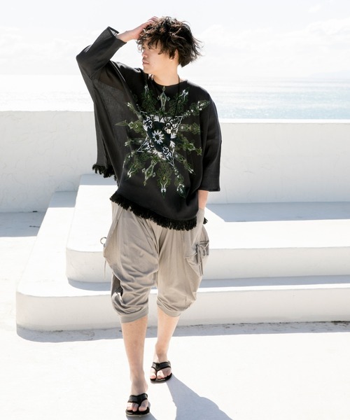 チャイハネ(チャイハネ)の「【チャイハネ】yul トライバル柄フリンジMEN'Sトップス(その他トップス・メンズ・ブラック/ベージュ/ブルー・FREE)」の8枚目の写真