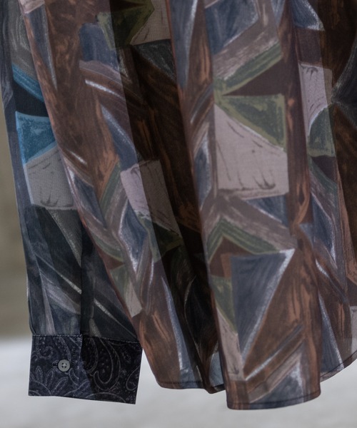 Naive magic（ナイーブマジック）の「【a】ナチュラルストレッチ総柄プリント長袖シャツ（シャツ/ブラウス・メンズ・ブラック/ブラウン系その他/マルチ/ブラック系その他/ブルー/ブラウン/グレー・X-LARGE/LARGE/MEDIUM）」の19枚目の写真