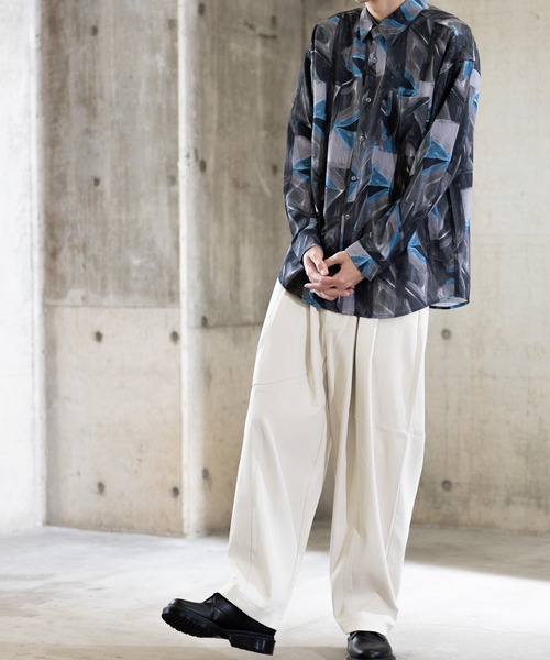 Naive magic（ナイーブマジック）の「【a】ナチュラルストレッチ総柄プリント長袖シャツ（シャツ/ブラウス・メンズ・ブラック/ブラウン系その他/マルチ/ブラック系その他/ブルー/ブラウン/グレー・X-LARGE/LARGE/MEDIUM）」の13枚目の写真