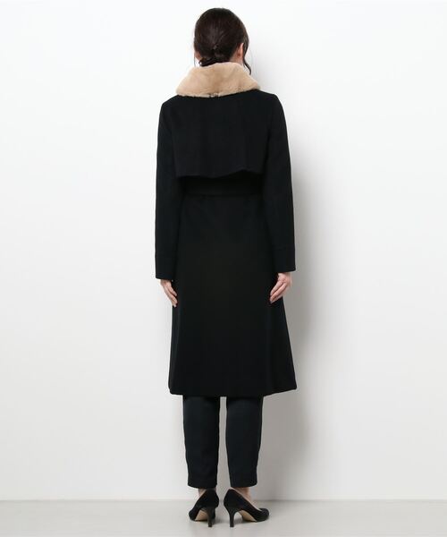 Dear Princess（ディアプリンセス）の「エクセレントビーバー　コート（ステンカラーコート・レディース・ベージュ/ライトブラウン/ブラック・MEDIUM/SMALL）」の6枚目の写真