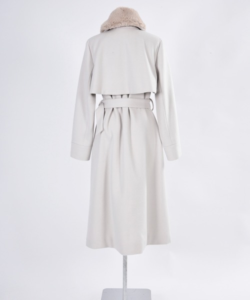 Dear Princess（ディアプリンセス）の「エクセレントビーバー　コート（ステンカラーコート・レディース・ベージュ/ライトブラウン/ブラック・MEDIUM/SMALL）」の11枚目の写真