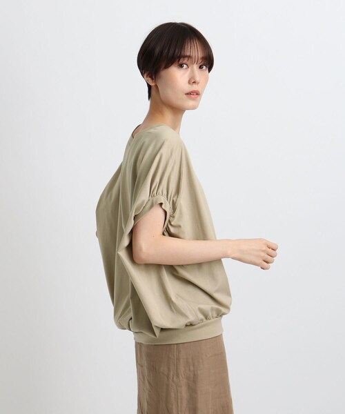 INDIVI / インディヴィ クルーネックフォルムTシャツ INDIVI（インディヴィ）の「【洗える／UVケア】ドルマンスリーブ