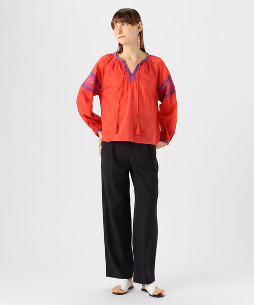 TOMORROWLAND (トゥモローランド)の「ユーティリティツイル フロントタックパンツ(スラックス・レディース・レッド/ライトブルー/ネイビー・32/36/34)」の18枚目の写真