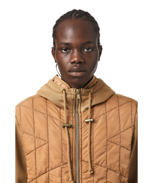 DIESEL（ディーゼル）の「メンズ ジャケット コンビネーション パーカー（ナイロンジャケット・メンズ・ベージュ/ブラック・MEDIUM/LARGE/SMALL/XX-LARGE/X-LARGE/X-SMALL）」の10枚目の写真