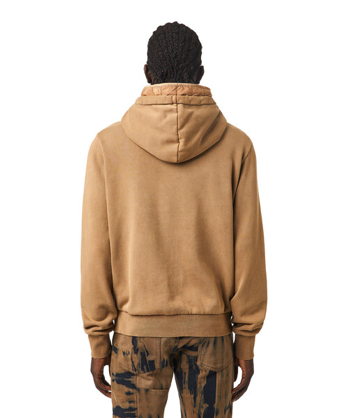 DIESEL（ディーゼル）の「メンズ ジャケット コンビネーション パーカー（ナイロンジャケット・メンズ・ベージュ/ブラック・MEDIUM/LARGE/SMALL/XX-LARGE/X-LARGE/X-SMALL）」の12枚目の写真