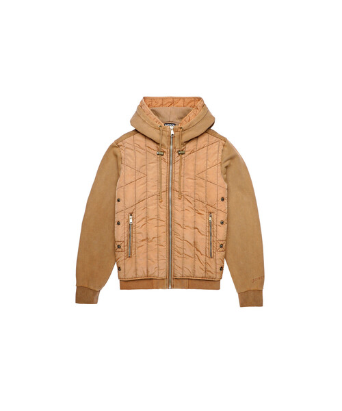 DIESEL（ディーゼル）の「メンズ ジャケット コンビネーション パーカー（ナイロンジャケット・メンズ・ベージュ/ブラック・MEDIUM/LARGE/SMALL/XX-LARGE/X-LARGE/X-SMALL）」の17枚目の写真