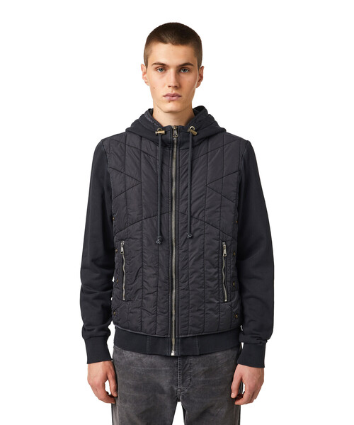 DIESEL（ディーゼル）の「メンズ ジャケット コンビネーション パーカー（ナイロンジャケット・メンズ・ベージュ/ブラック・MEDIUM/LARGE/SMALL/XX-LARGE/X-LARGE/X-SMALL）」の19枚目の写真