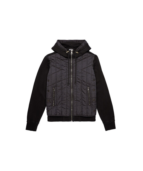 DIESEL（ディーゼル）の「メンズ ジャケット コンビネーション パーカー（ナイロンジャケット・メンズ・ベージュ/ブラック・MEDIUM/LARGE/SMALL/XX-LARGE/X-LARGE/X-SMALL）」の20枚目の写真