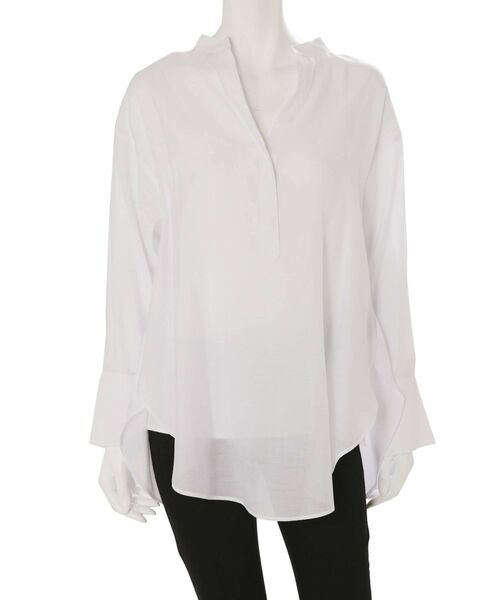 MERCURYDUO（マーキュリーデュオ）の「スタンドカラーバックシャンブラウス（シャツ/ブラウス・レディース・オフホワイト/ライトブルー/ラベンダー・FREE）」の2枚目の写真