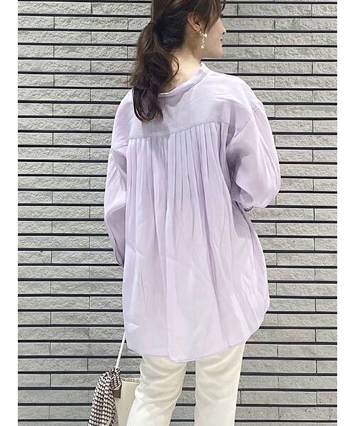 MERCURYDUO（マーキュリーデュオ）の「スタンドカラーバックシャンブラウス（シャツ/ブラウス・レディース・オフホワイト/ライトブルー/ラベンダー・FREE）」の9枚目の写真