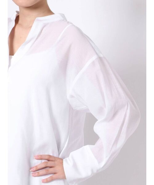 MERCURYDUO（マーキュリーデュオ）の「スタンドカラーバックシャンブラウス（シャツ/ブラウス・レディース・オフホワイト/ライトブルー/ラベンダー・FREE）」の11枚目の写真