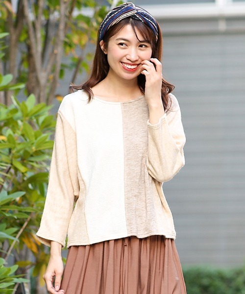 チチカカ（チチカカ）の「ストライプコーデュロイヘアバンド（ヘアバンド・レディース・ネイビー/レッド/オレンジ・FREE）」の4枚目の写真